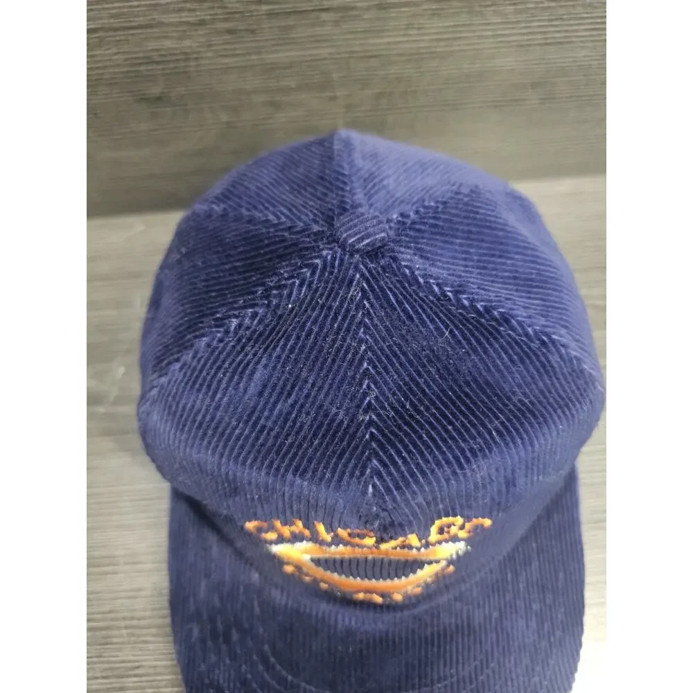 Vintage Chicago Bears Navy Blue Corduroy Shell Hat Snapback Adjustable NFL Dad